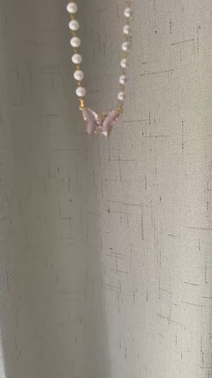 Butterfly Necklace, Boho Necklace, Fairycore Jewelry, Cottagecore Jewelry, Coquette Jewelry, Birthday Gift for Mom, Necklace for Bride