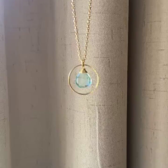 Topaz Necklace, Gold Necklace, Boho Necklace, Geometric Jewelry, Mothers Day Gift from Daughter, Graduation Gifts, Elegant