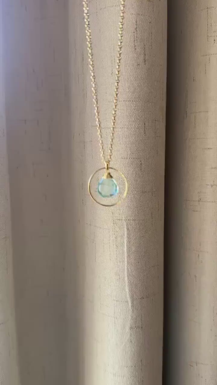 Topaz Necklace, Gold Necklace, Boho Necklace, Geometric Jewelry, Mothers Day Gift from Daughter, Graduation Gifts, Elegant