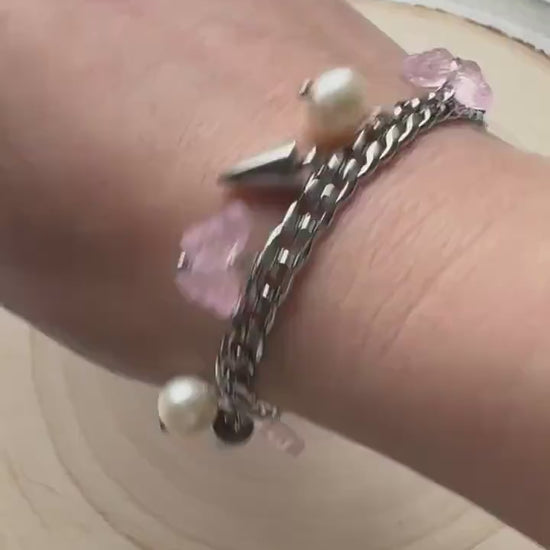 Chain Bracelet, Stainless Steel Bracelet, Punk Bracelet, Goth Bracelet Silver, Spike Bracelet, Best Gifts for Aunt, Graduation Gifts