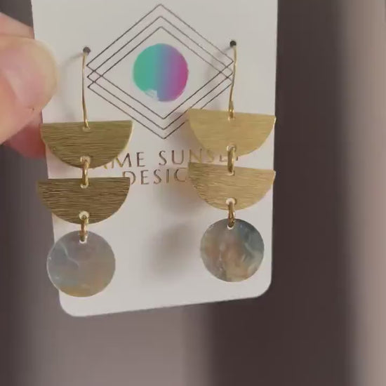 Abalone Earrings, Boho Earrings, Witchy Earrings, Wanderlust Jewelry, Unique Gifts for Sister, Western Earrings Dangle, Fun Birthday Gift