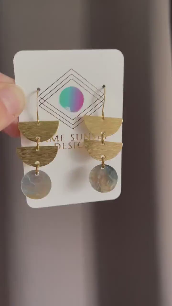 Abalone Earrings, Boho Earrings, Witchy Earrings, Wanderlust Jewelry, Unique Gifts for Sister, Western Earrings Dangle, Fun Birthday Gift