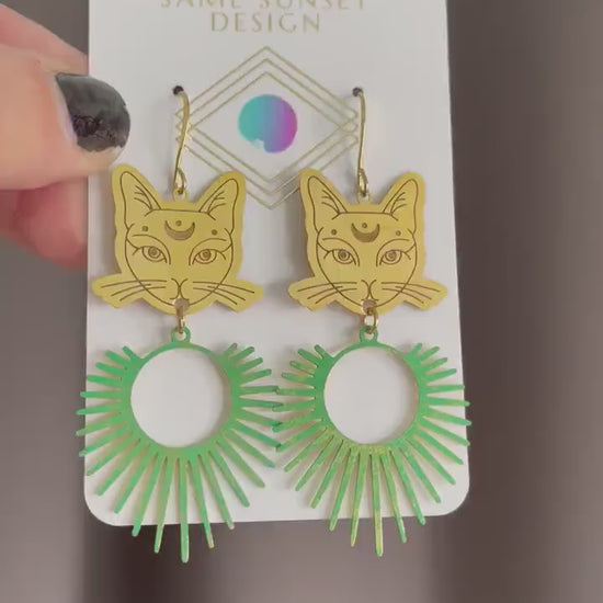 Cat Earrings, Witchy Earrings, Witchy Gifts for Women, Best Gifts for Aunt, Unique Birthday Gift for Sister in Law, Unique Graduation Gifts