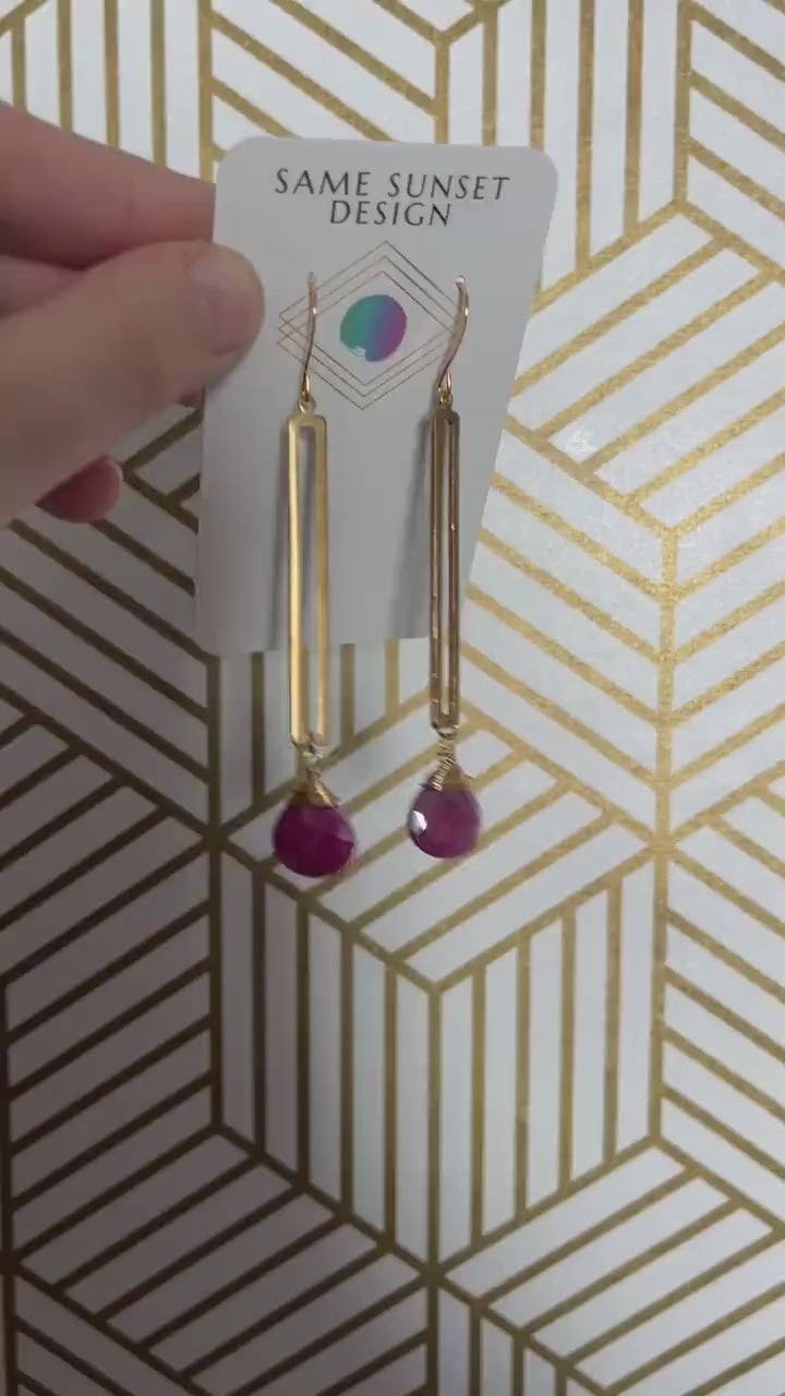 Moonstone Earrings Dangle, Pink Earrings, Geometric Earrings Dangle, Statement Earrings Boho, Wanderlust Jewelry, Unique Gifts for Women
