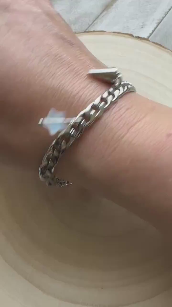Chain Bracelet, Stainless Steel Bracelet, Punk Bracelet, Goth Bracelet Silver, Spike Bracelet, Graduation Gifts, Friend Gifts For Birthday