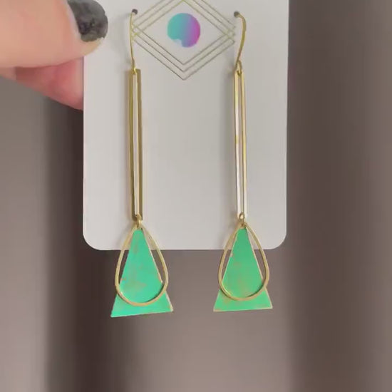 Green Earrings Dangle, Patina Earrings, Festival Jewelry Earrings, Witchy Jewelry, Witchy Earrings, Graduation Earrings 2023, Unique Gifts