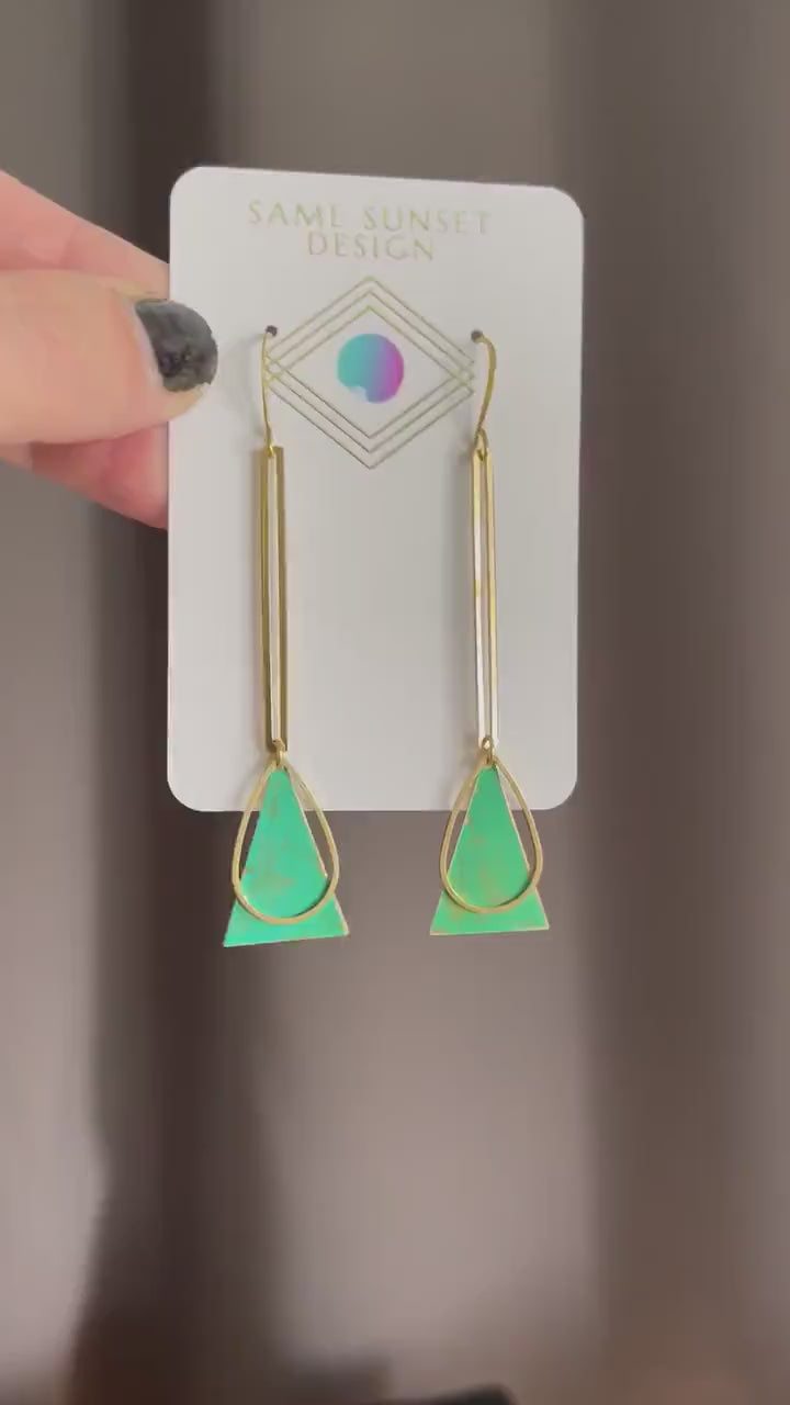Green Earrings Dangle, Patina Earrings, Festival Jewelry Earrings, Witchy Jewelry, Witchy Earrings, Graduation Earrings 2023, Unique Gifts